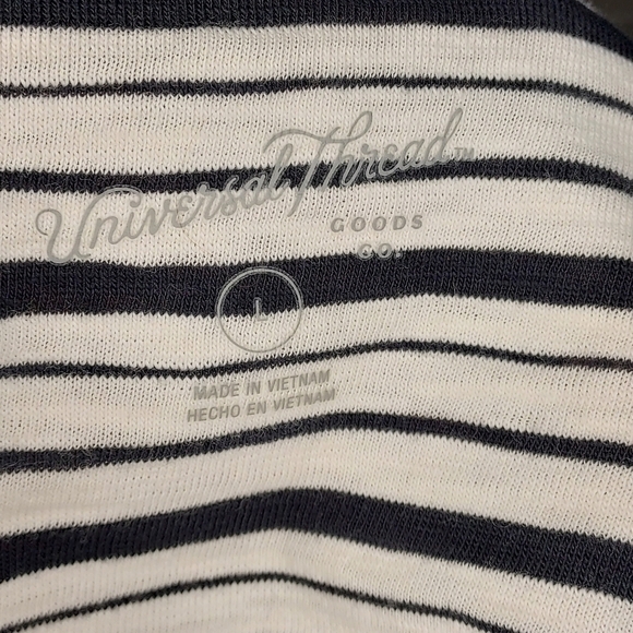 Universal Thread Target dress sleeveless midi stripes cream charcoal gray L - Picture 5 of 7